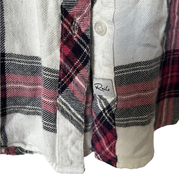 RAILS Women’s Hunter Plaid Button-Down Shirt- White Midnight Rose/ Size Small - Picture 9 of 13